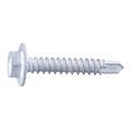 Midwest Fastener Self-Drilling Screw, #8 x 1 in, White Ruspert Steel Hex Head Hex Drive, 100 PK 54479